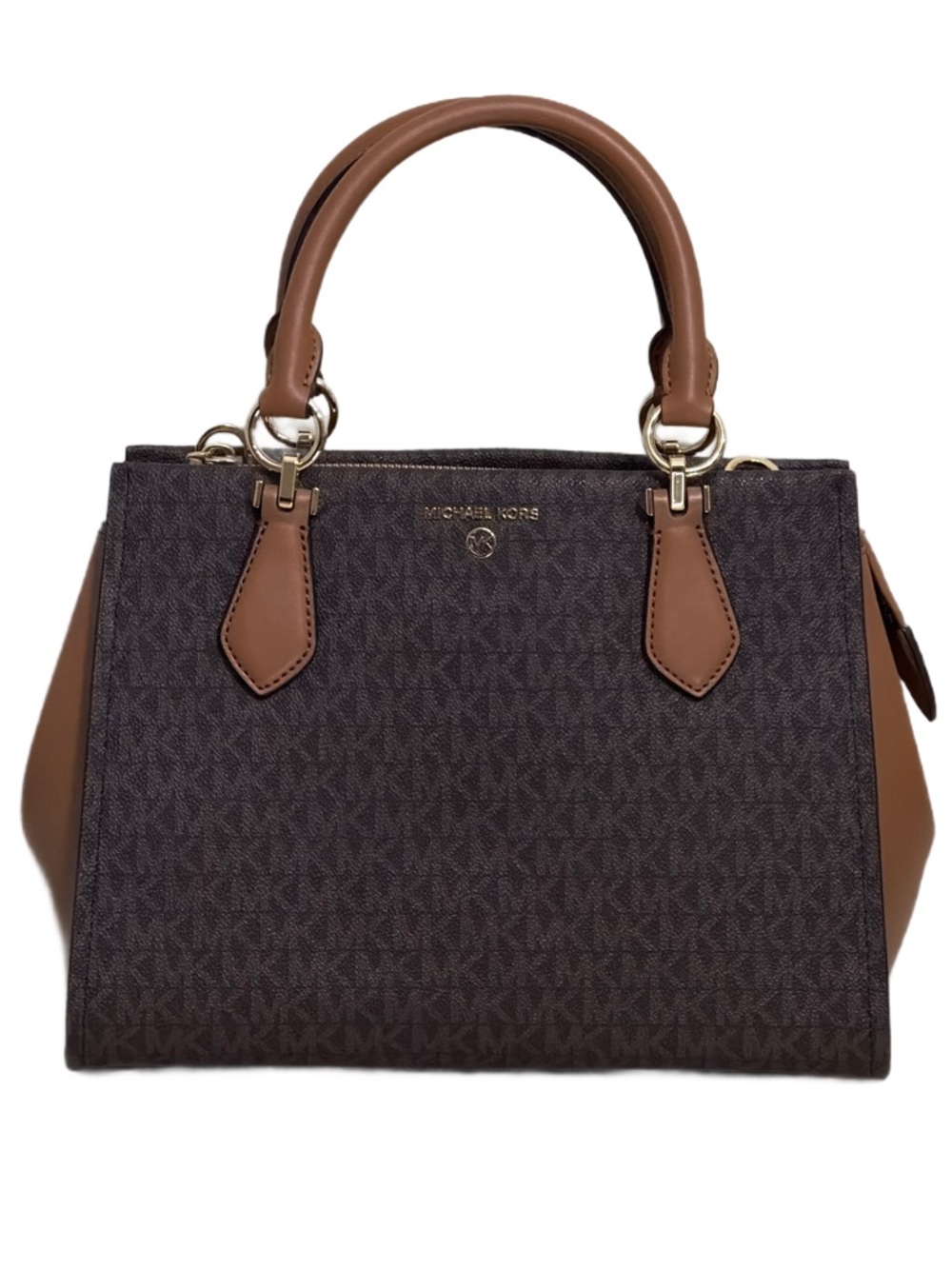 Michael Kors Marilyn Med Brown and Tan Satchel